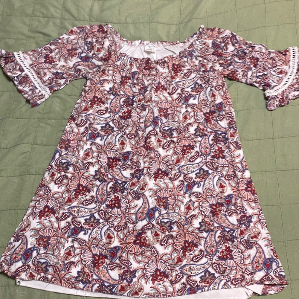 Paisley Off-the-Shoulder Mini Dress